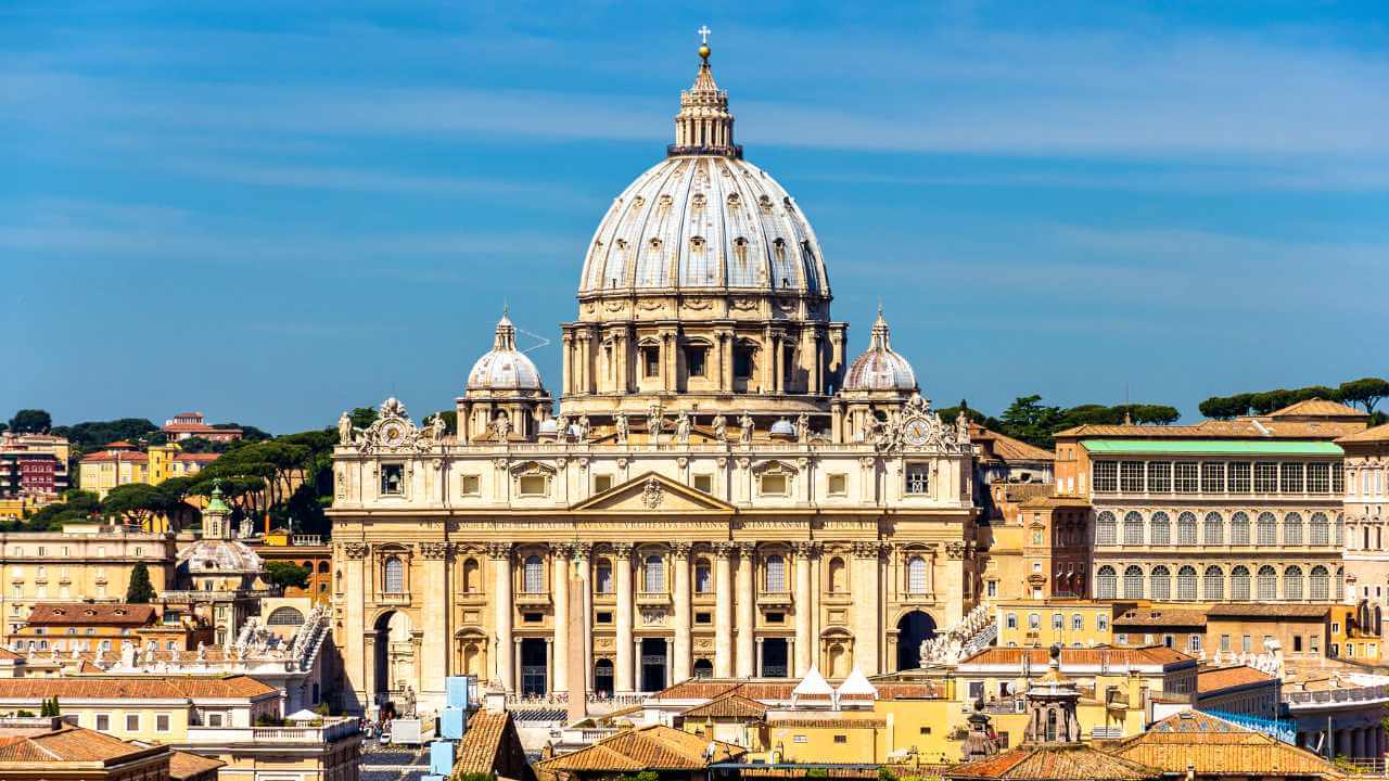 the dome of st peter's basilica in rome, italy