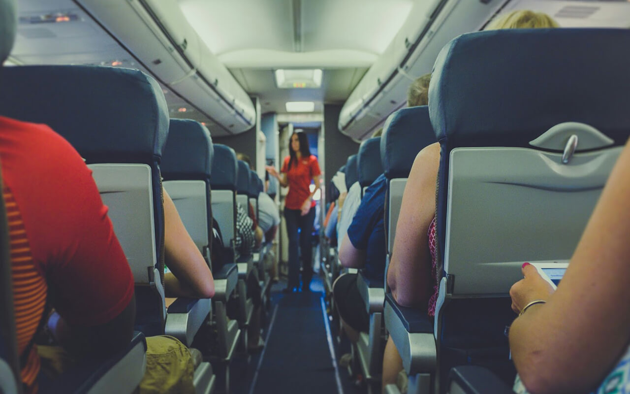 Interior of an airplane 