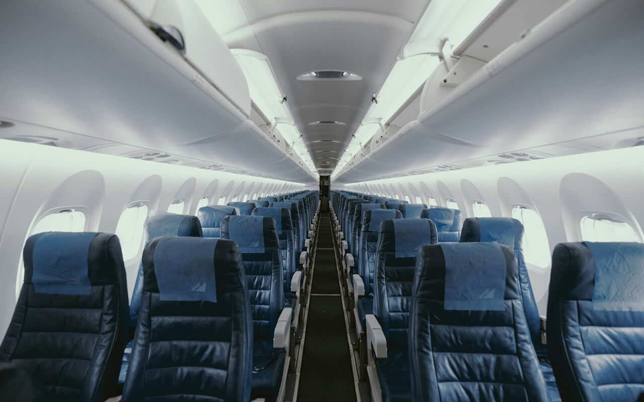 Interior of an airplane 