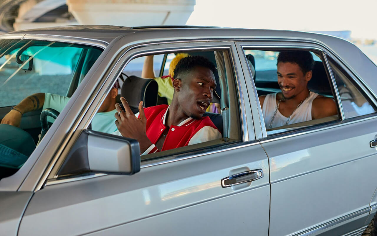 People talking in a car