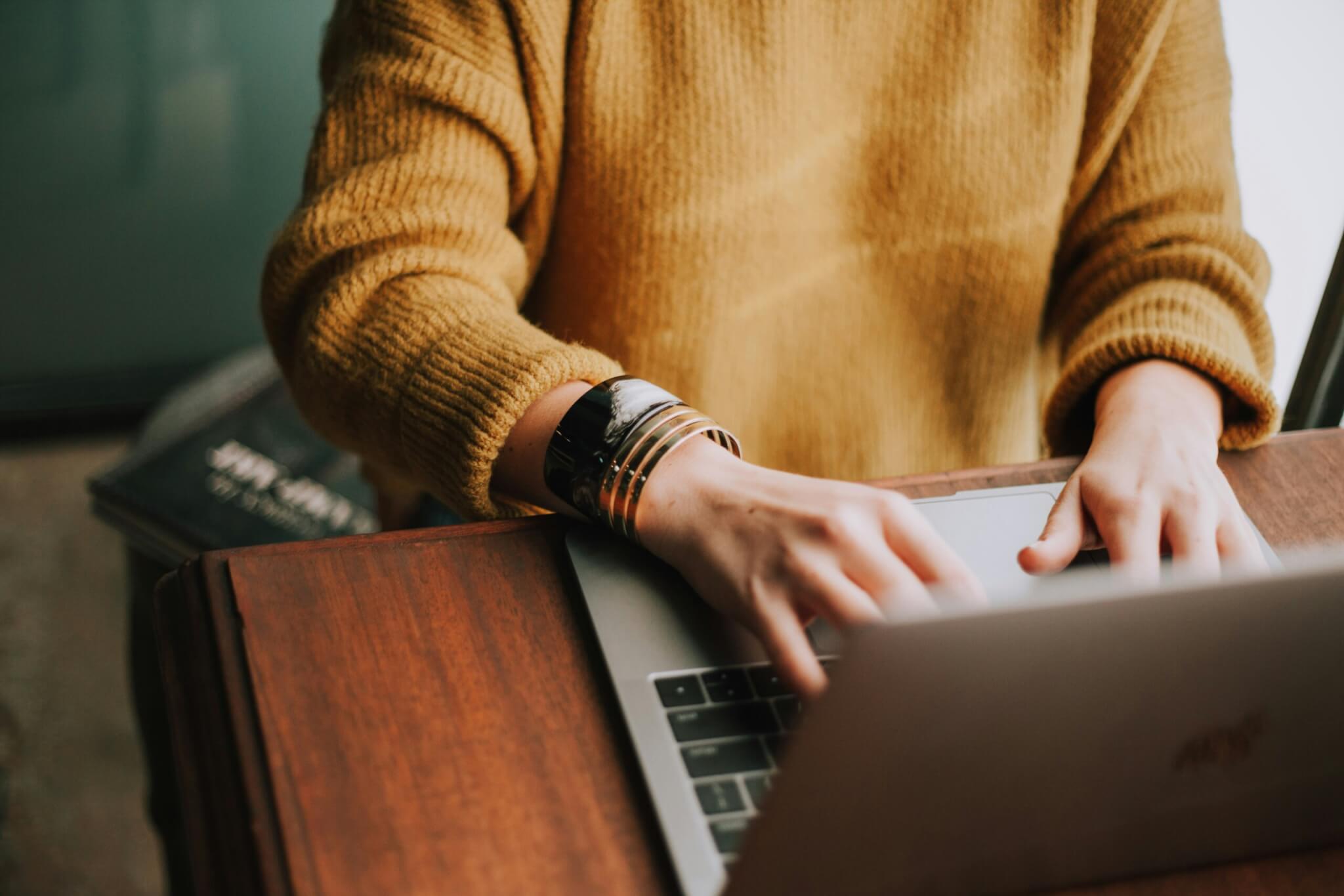 woman on a laptop