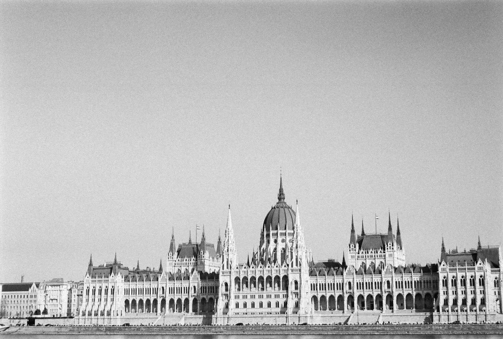 black and white picture of building