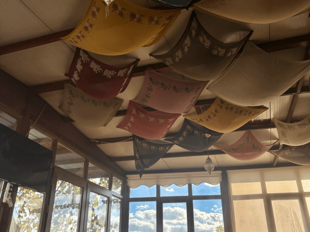 cool colorful ceiling in a hotel