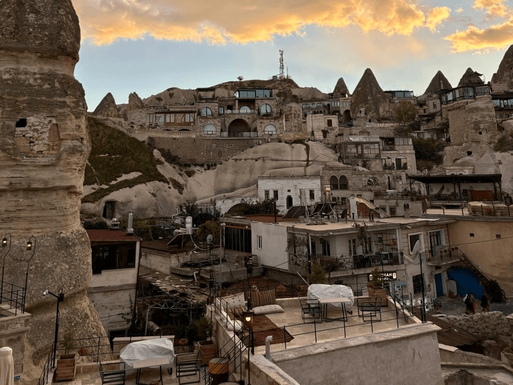 view of buildings on a mountain