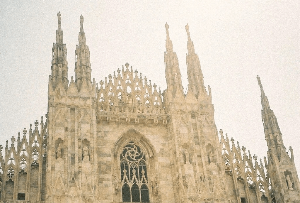 a large cathedral with spires on top of it