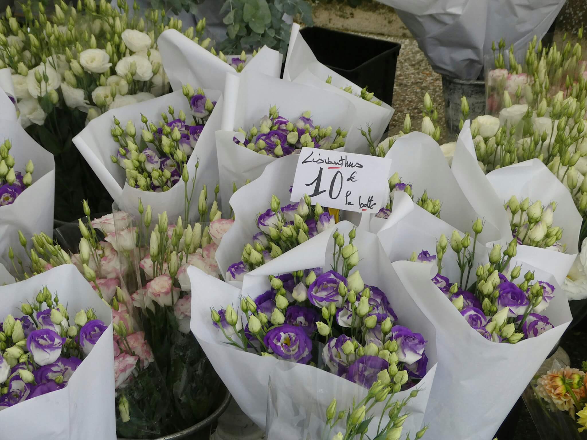 flowers in a market