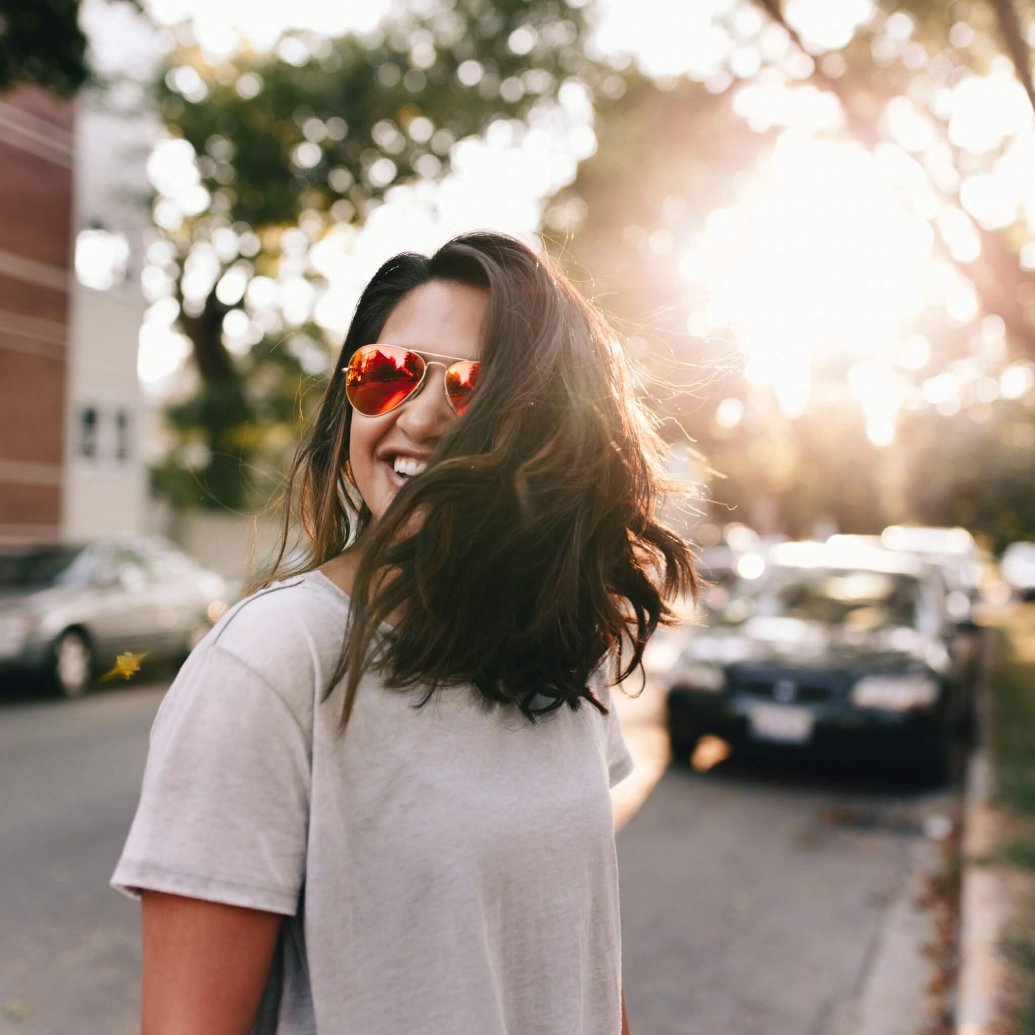 woman smiling