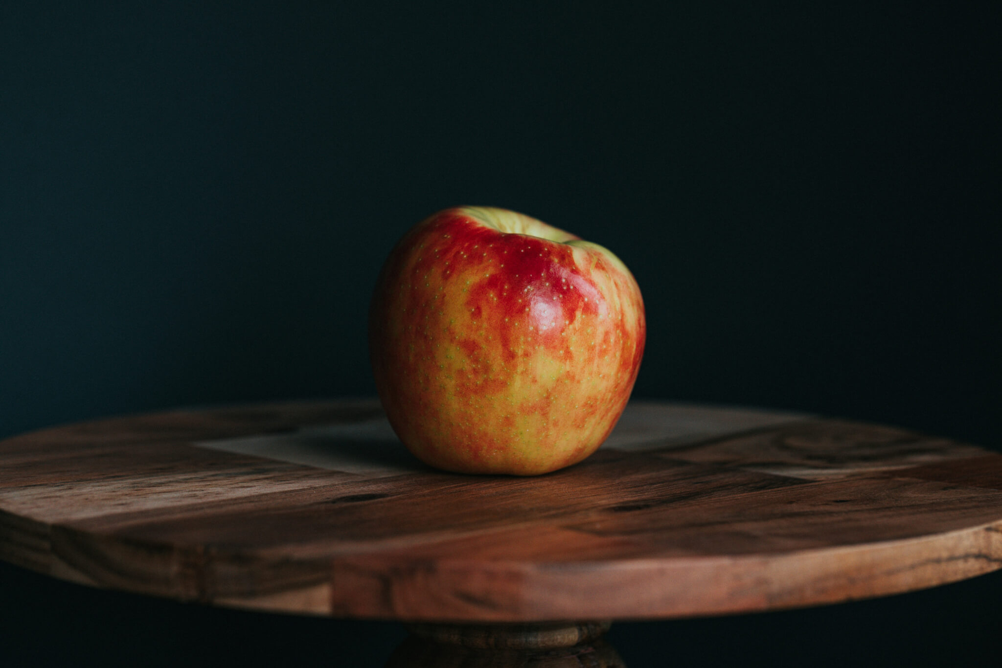 an apple on a table