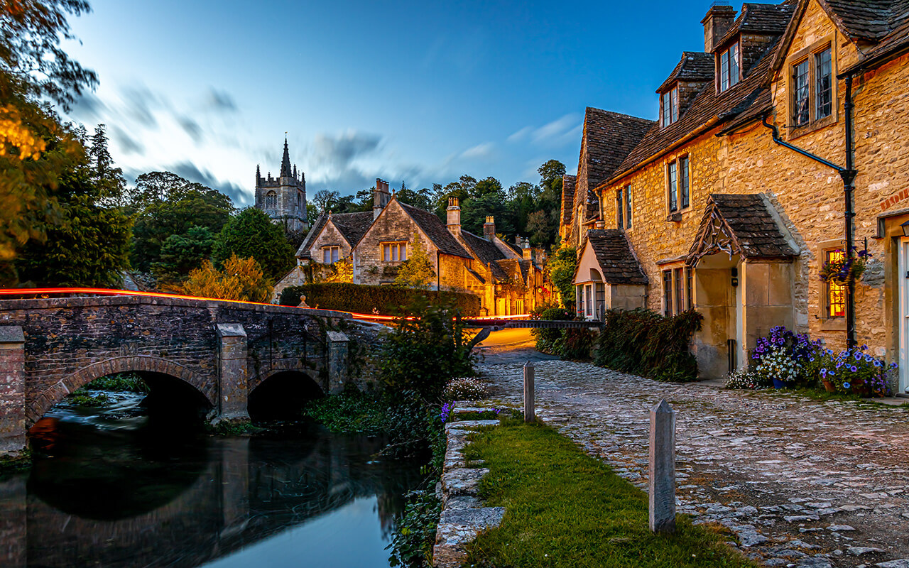 View of Castle Combe village in England