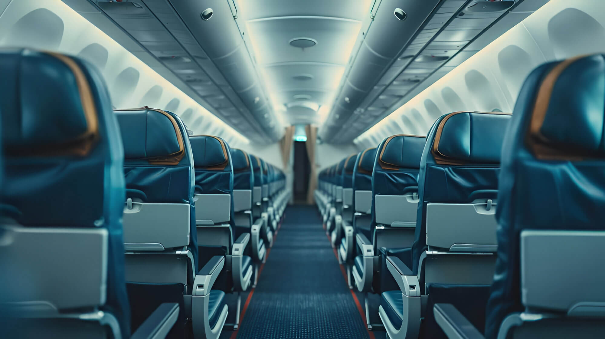 Interior of an airplane 