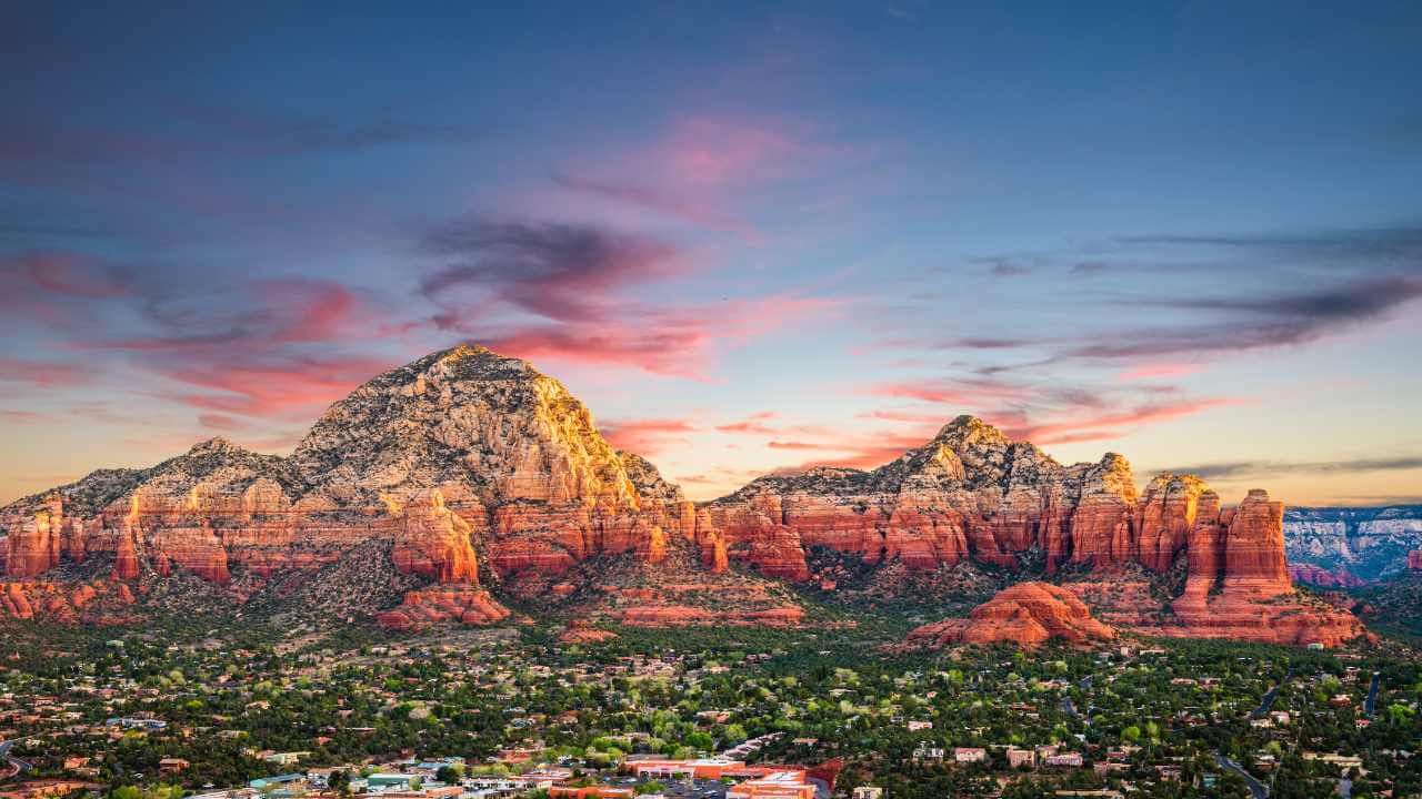 the red rocks of sedona, arizona, at sunset