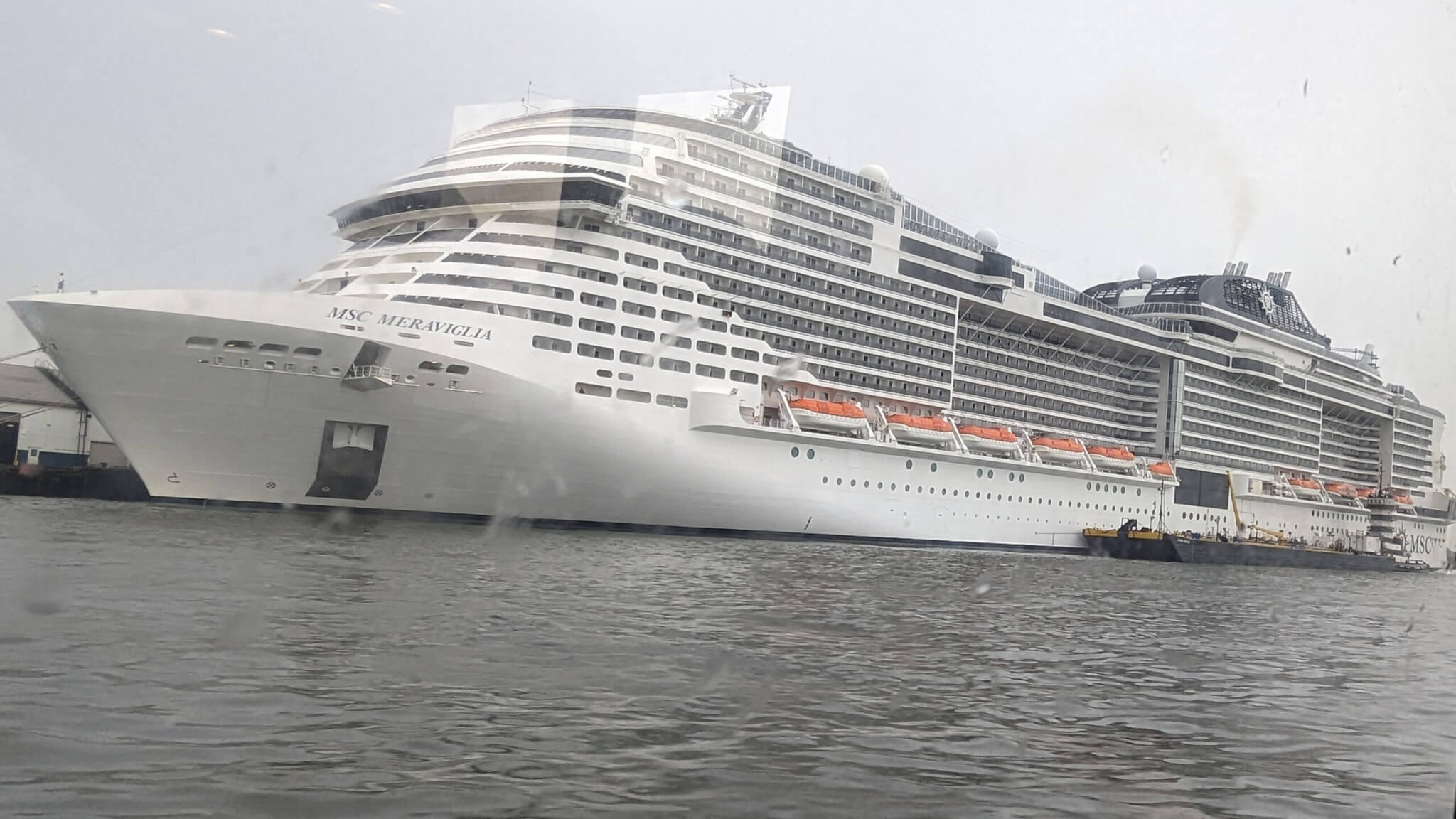 big cruise ship in water