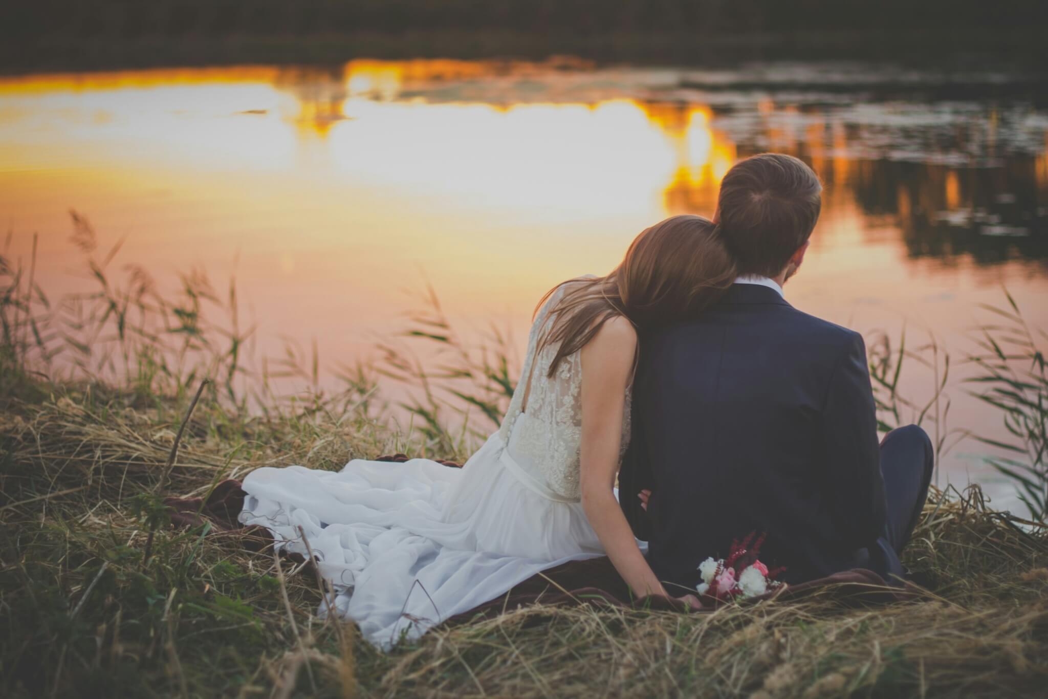 couple by the lake