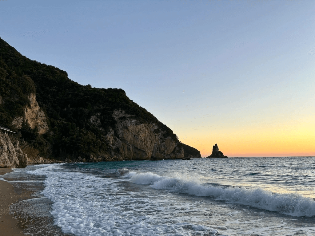 orange sunset at beach 