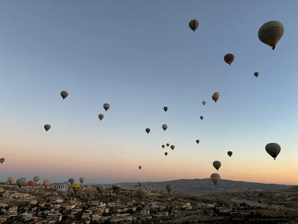 view from inside a hot air ballon ride