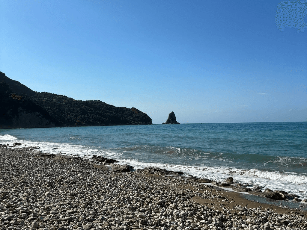 rocky beach in greece