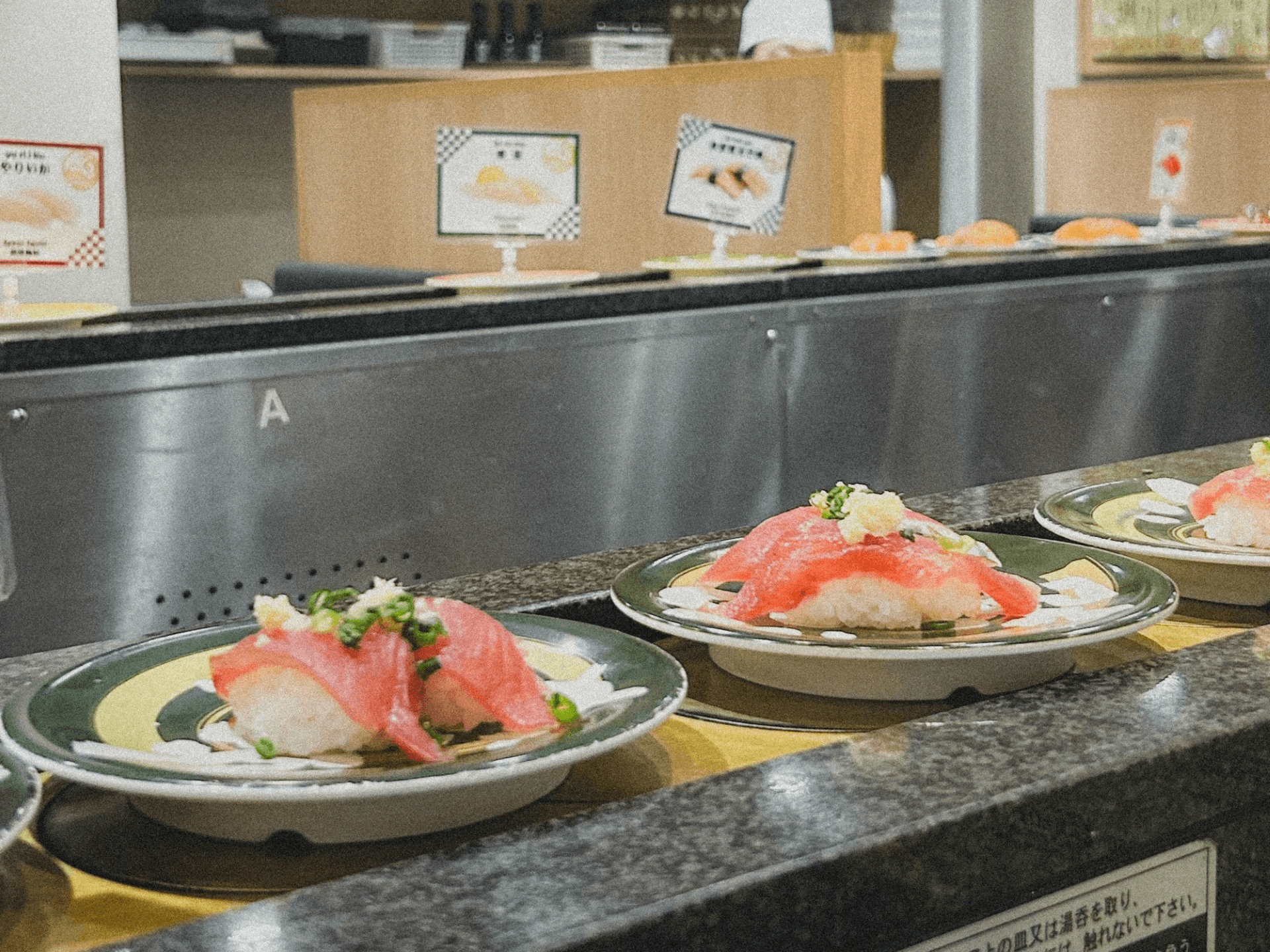 plates of fresh sushi