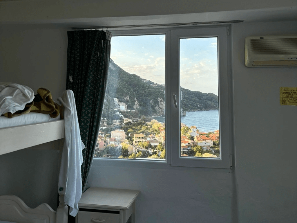 view from bedroom in greece