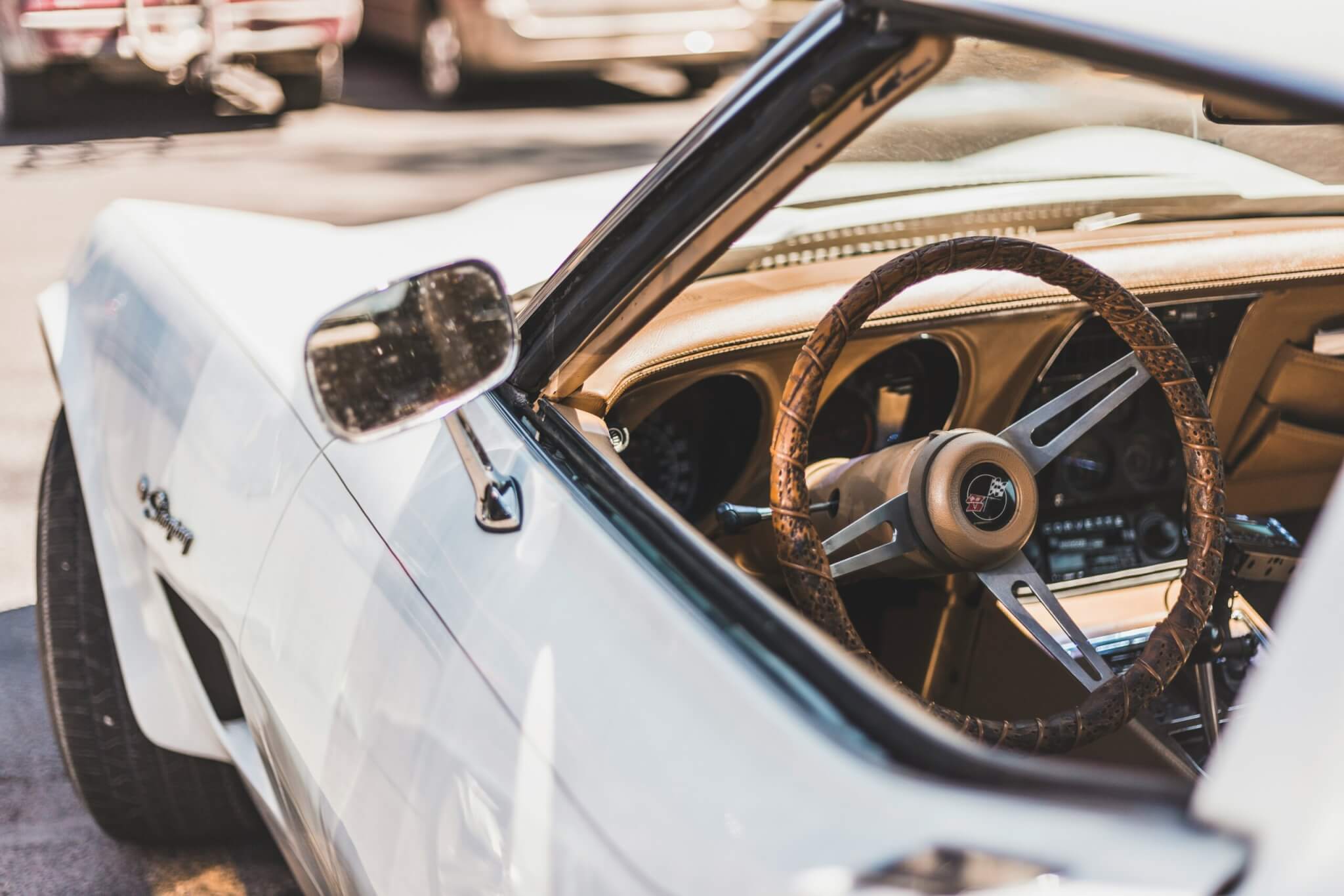 white convertible car