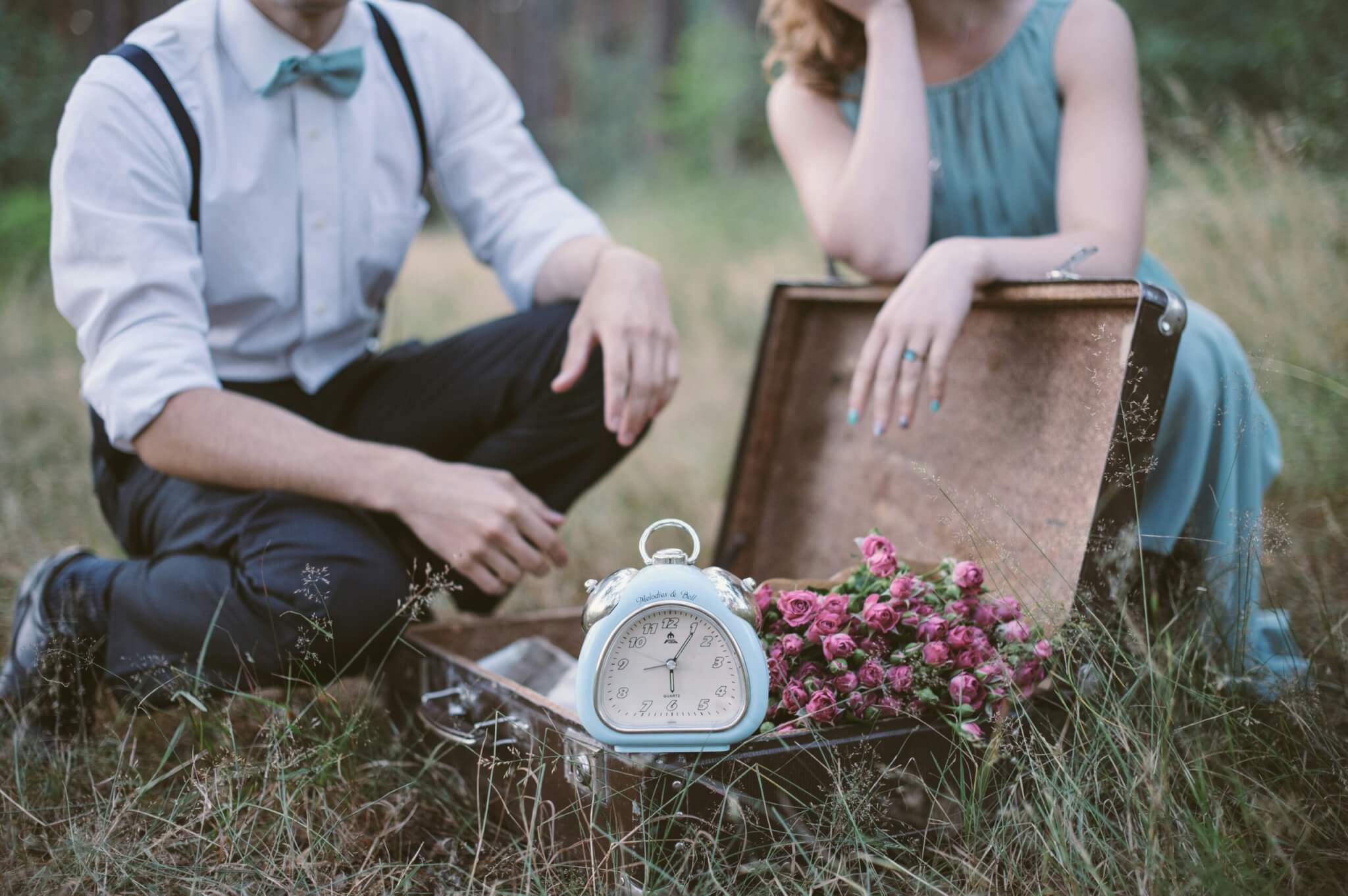 clock in a suitcase