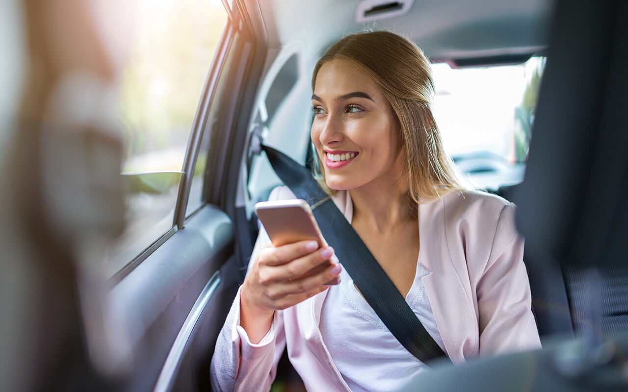 Woman in an Uber