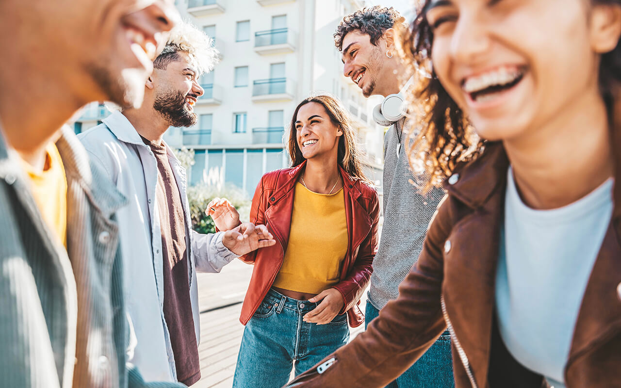 Group of people talking 