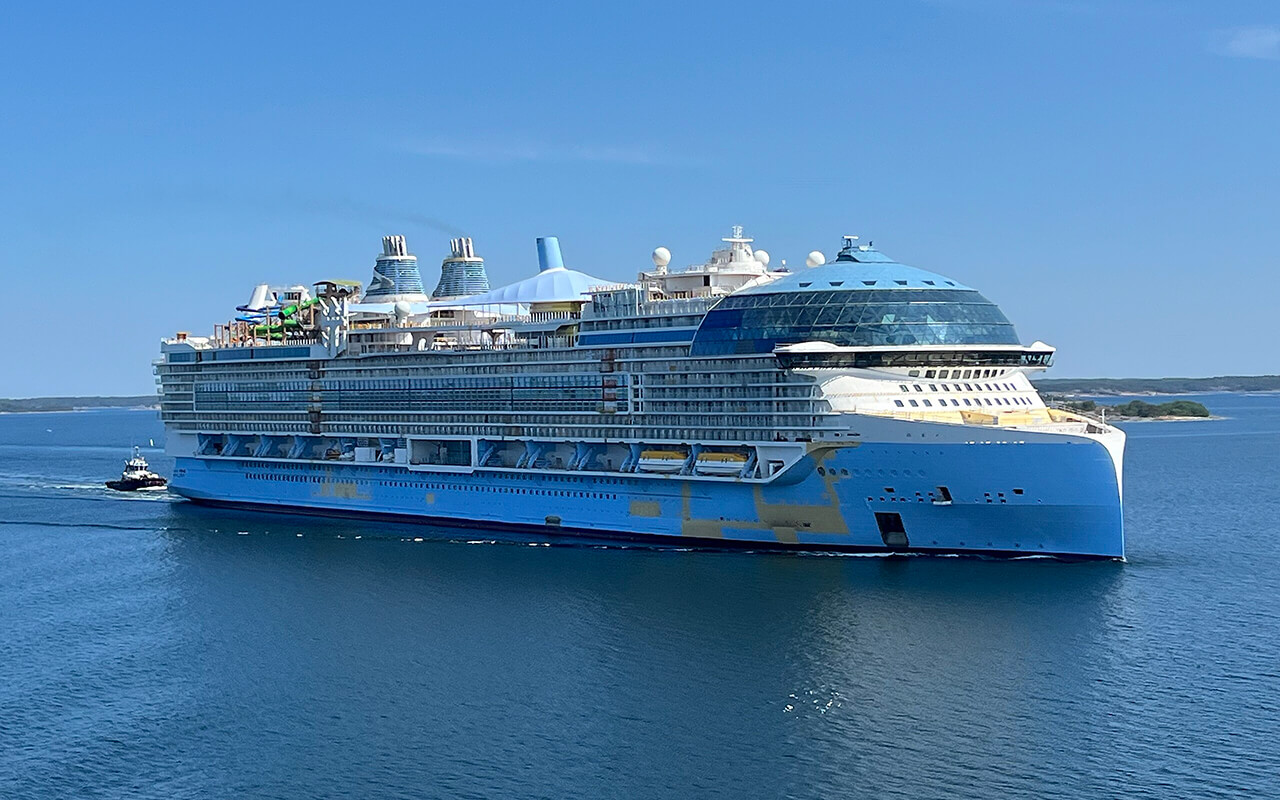 Icon of the Seas during sea trials