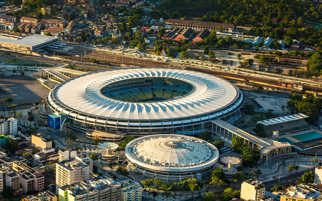 Aerial view of an iconic football stadium every football fan should visit