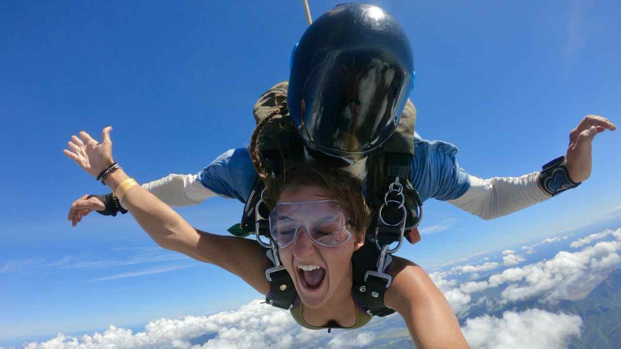 girl skydiving