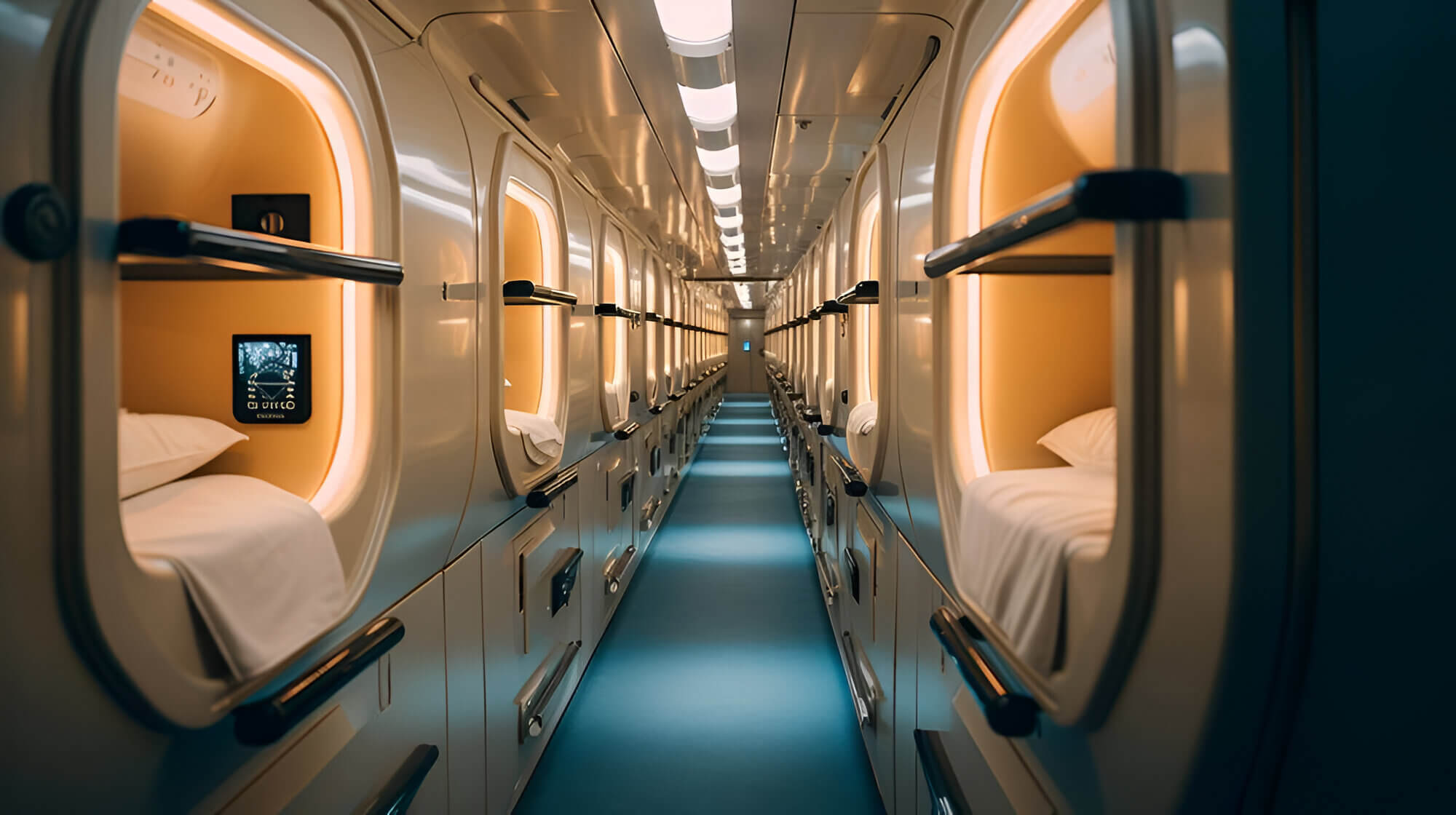 Capsule hotel interior