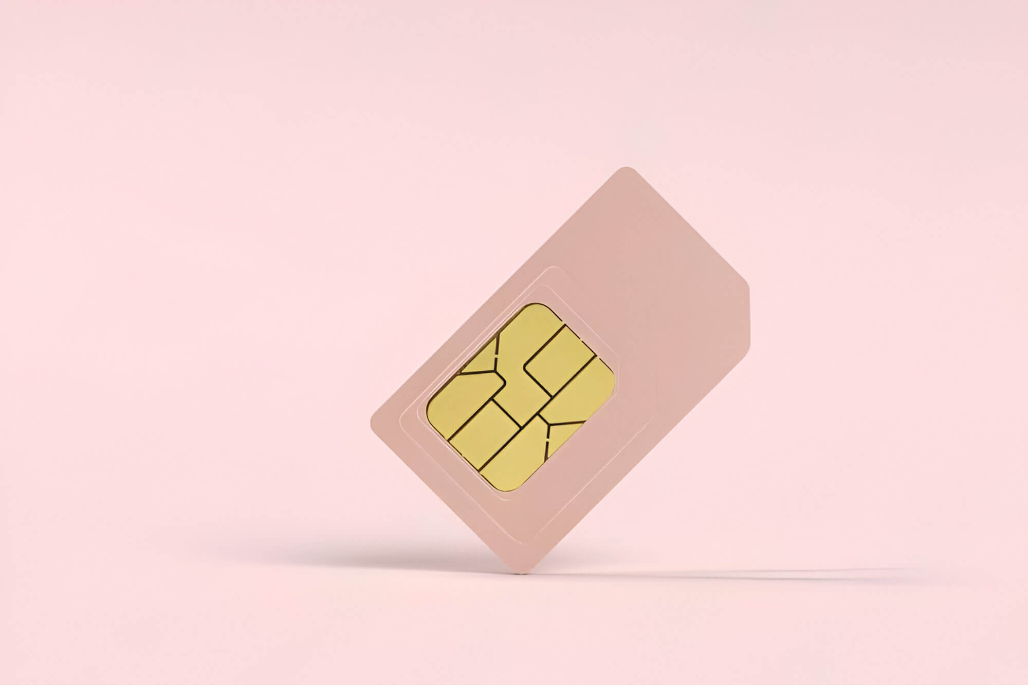 SIM Card on pink background