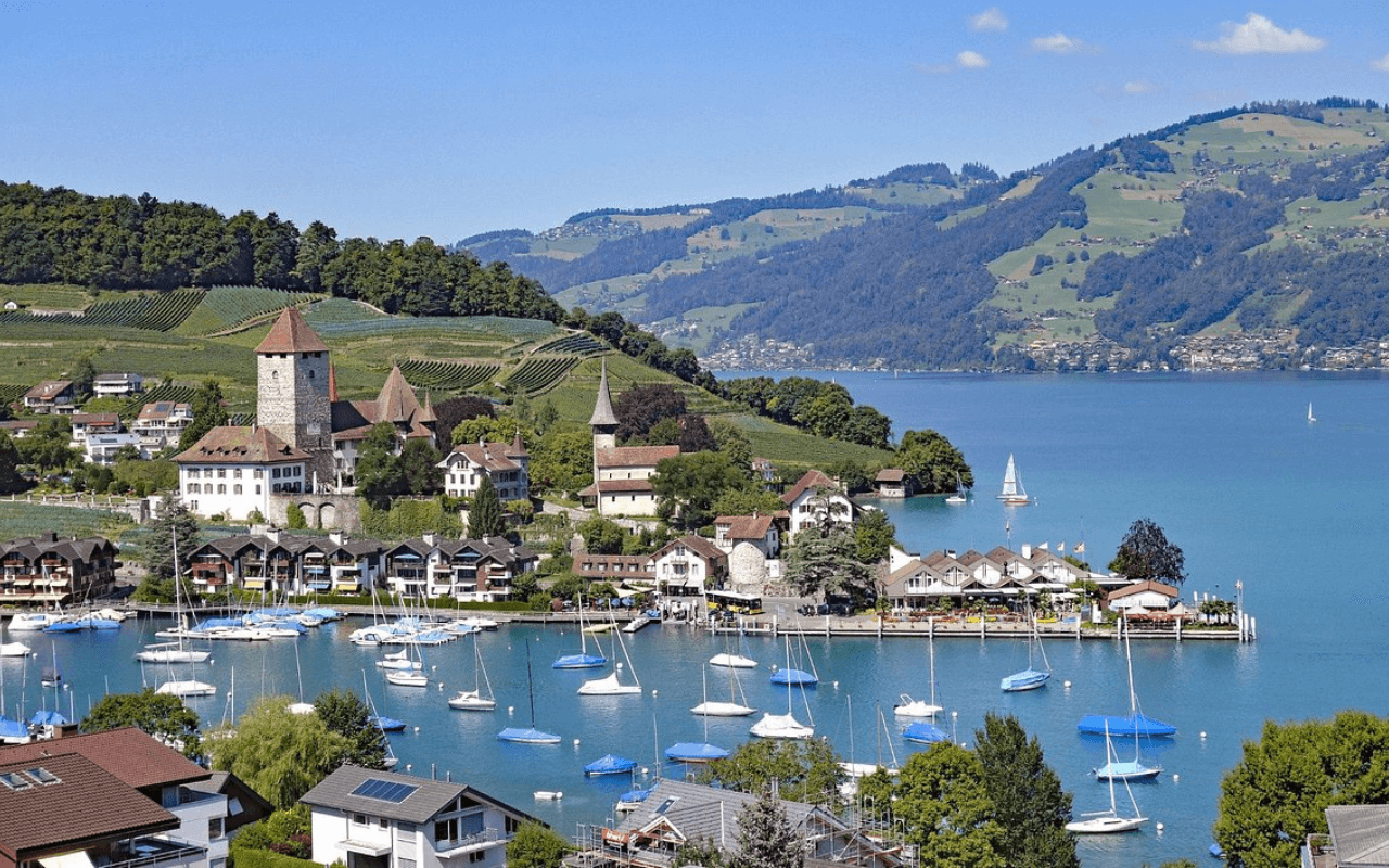 houses near the water and boats in the ocean