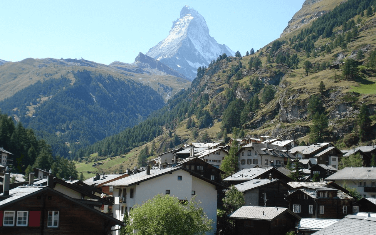 view of houses and zermatt