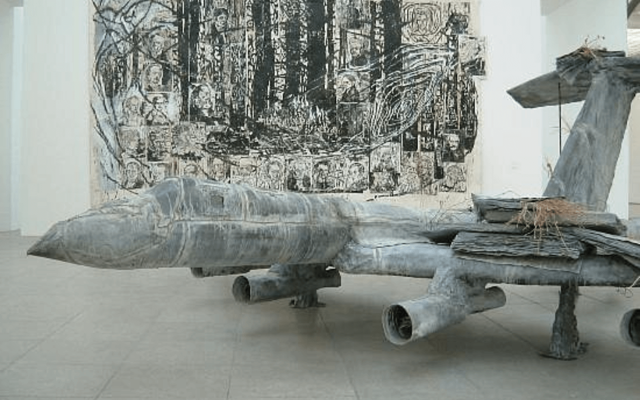 art piece of a plane 