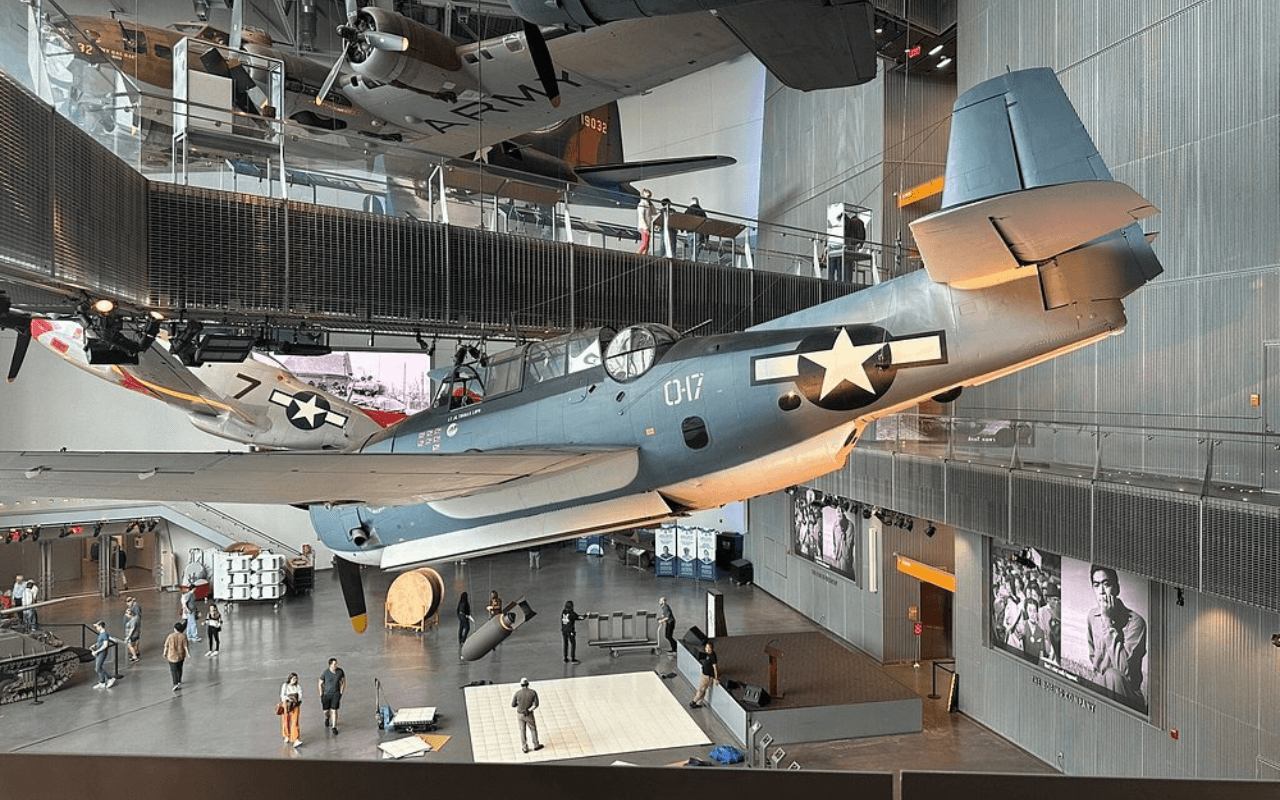 plane hanging from ceiling