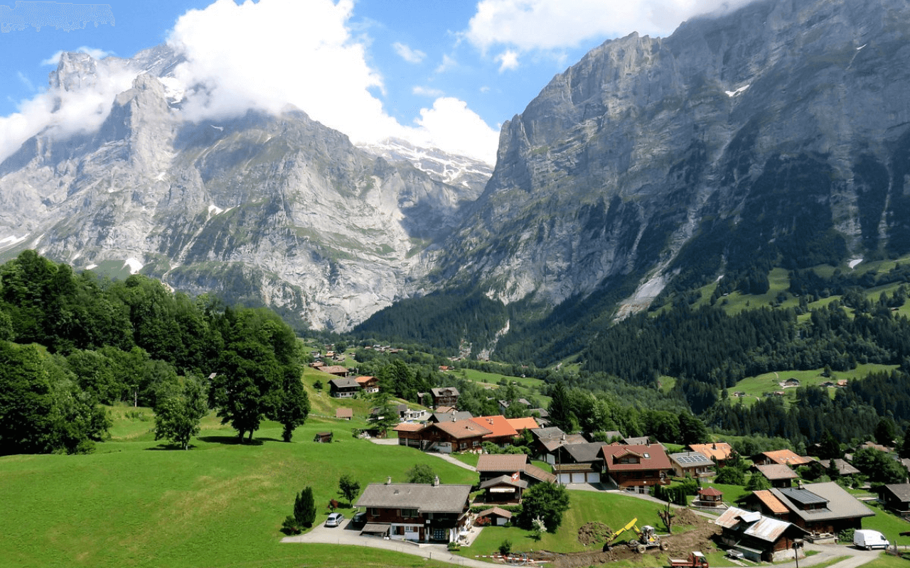 villages near a huge mountain