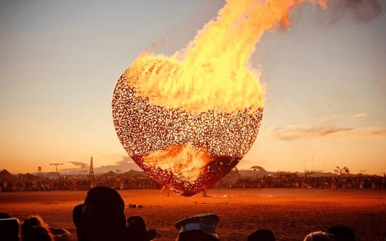 burning of a statue