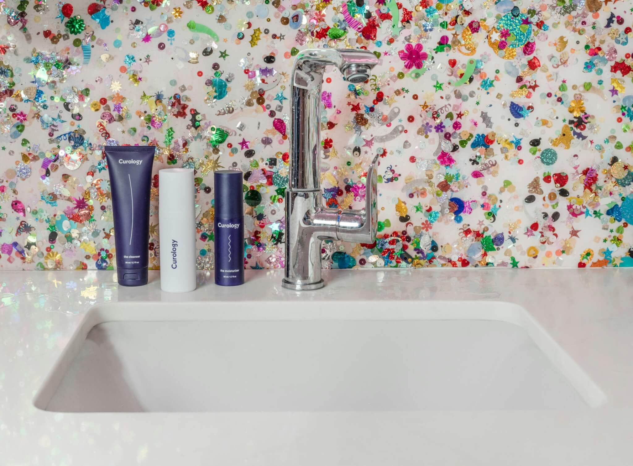 toiletries on a sink