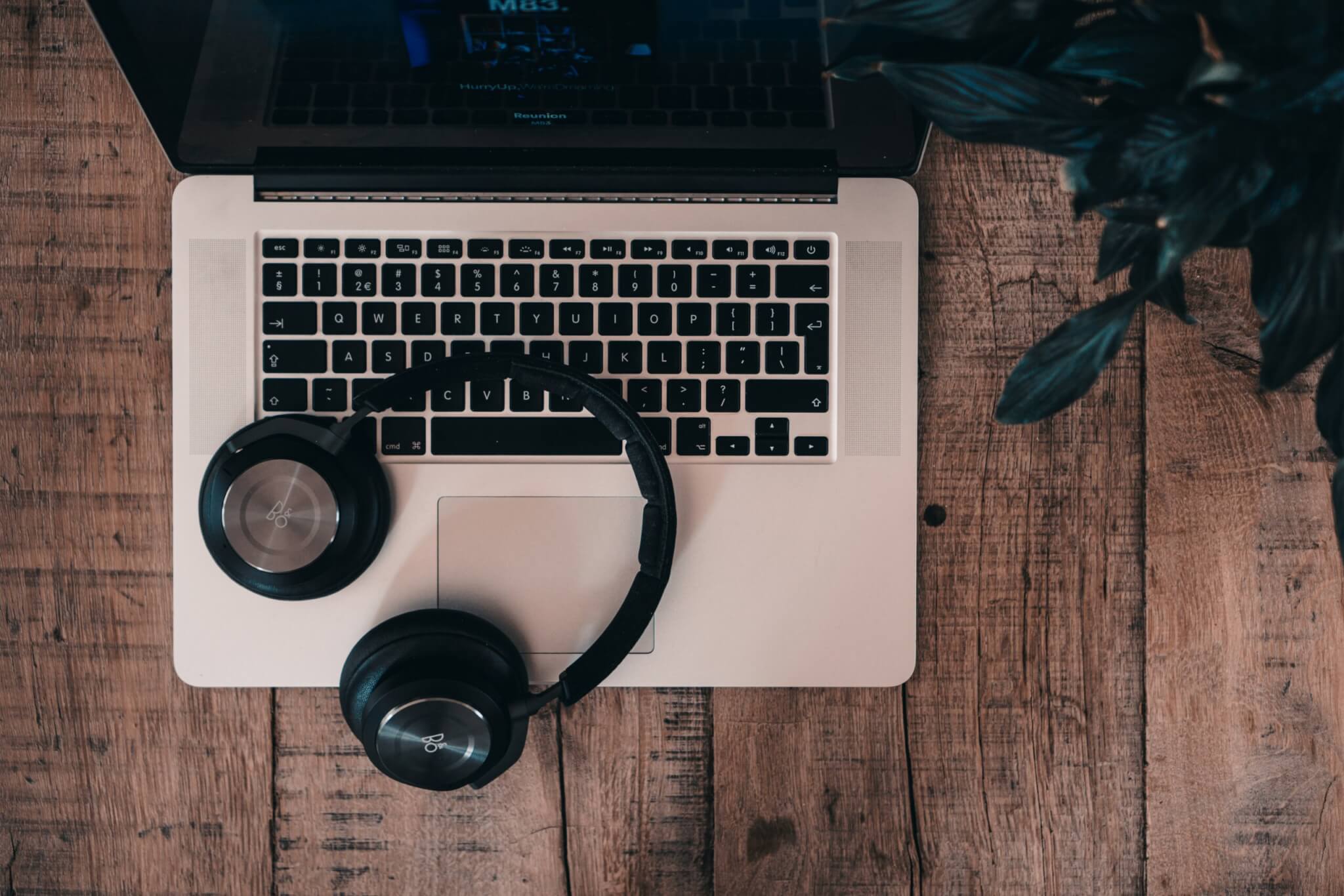 laptop and headphones