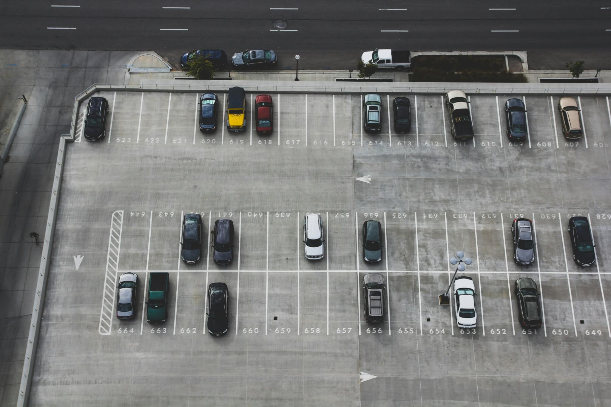 Parking lot full of cars