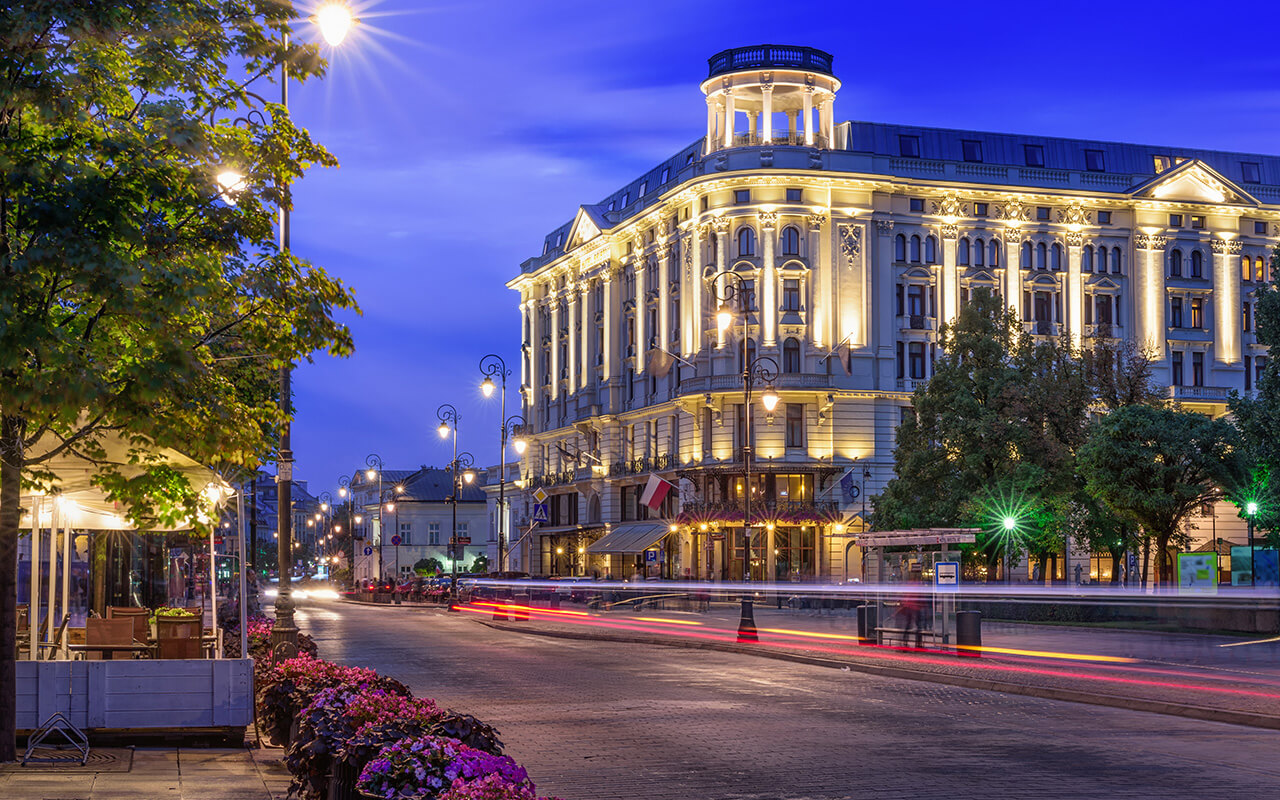Hotel in a busy city