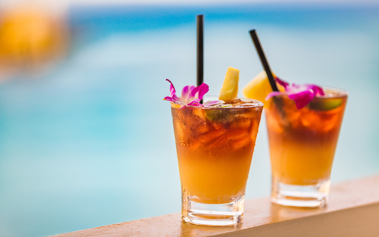 Drinks on a cruise ship