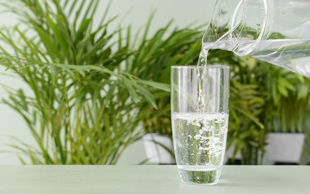 Pouring a glass of water