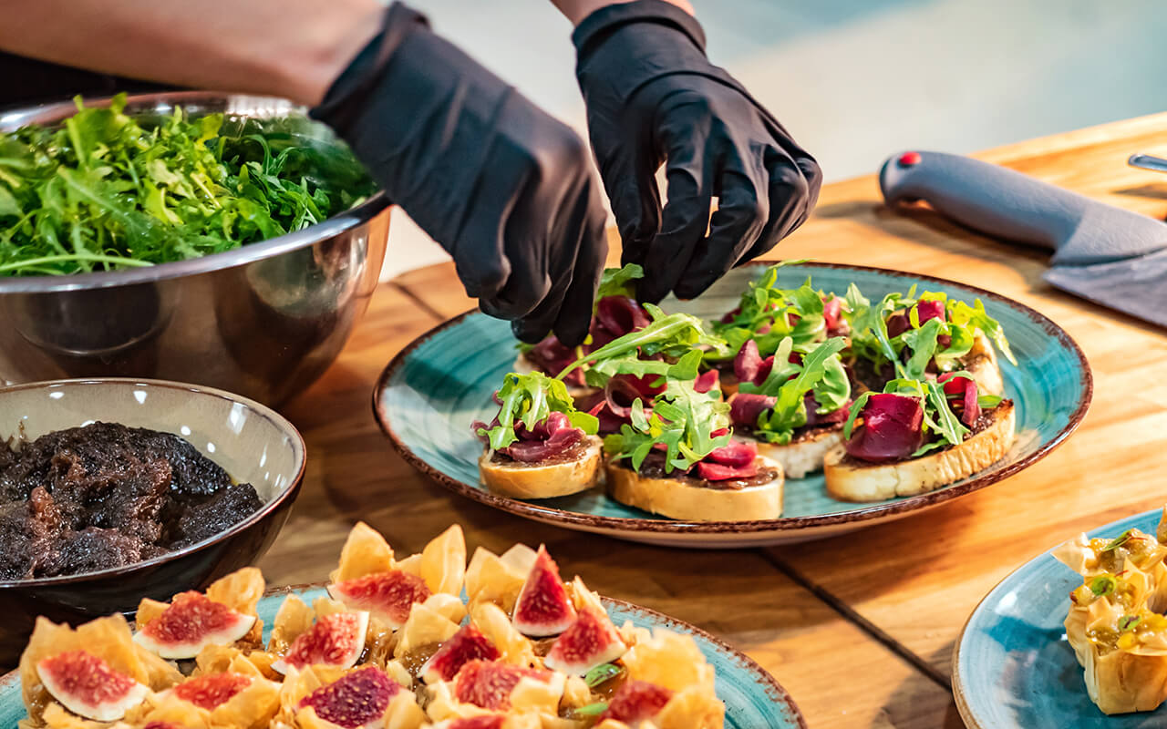 catering food in the restaurant