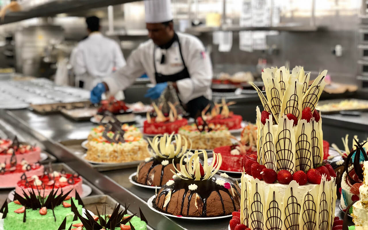 Kitchen on a cruise ship