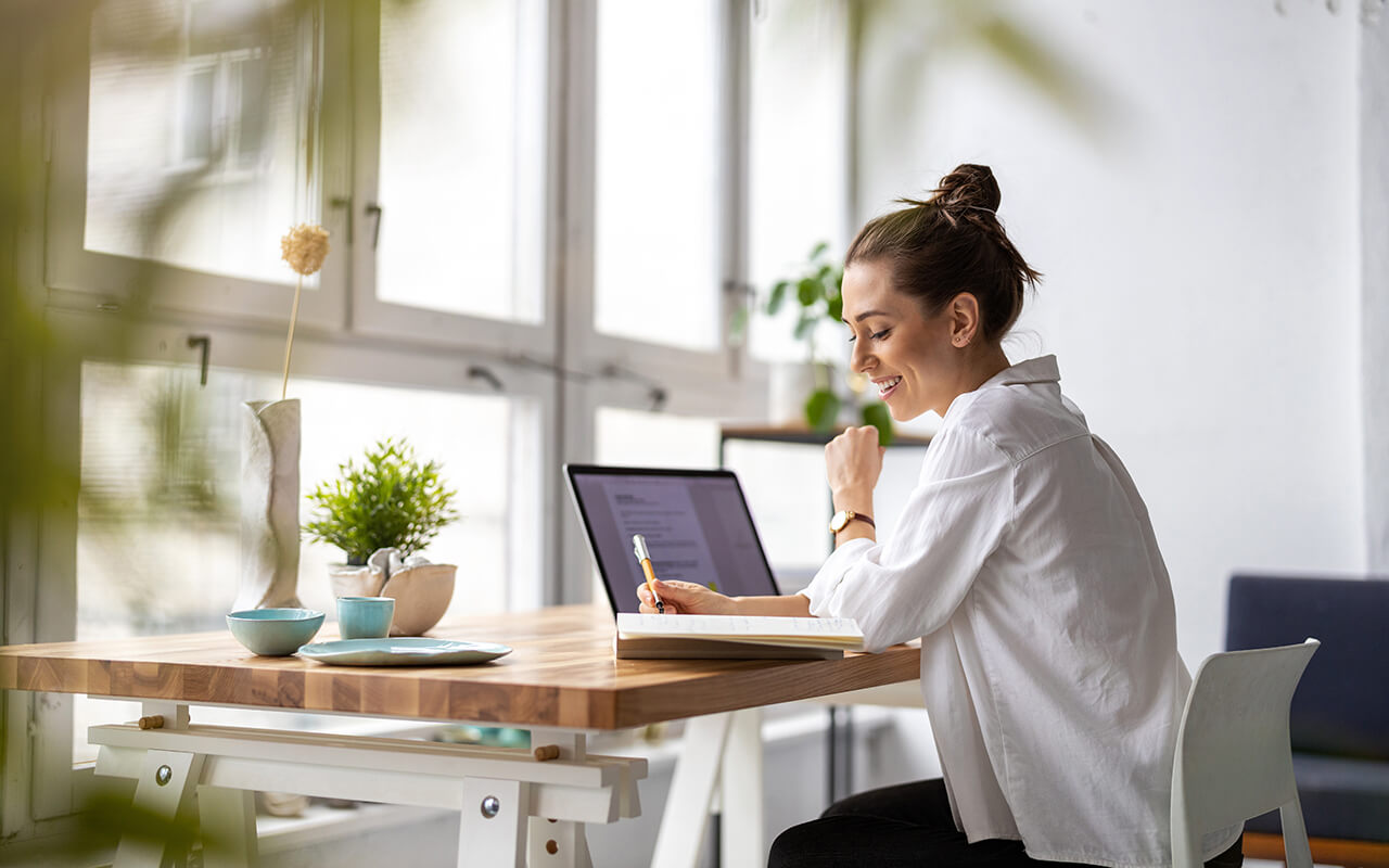 Woman on a laptop