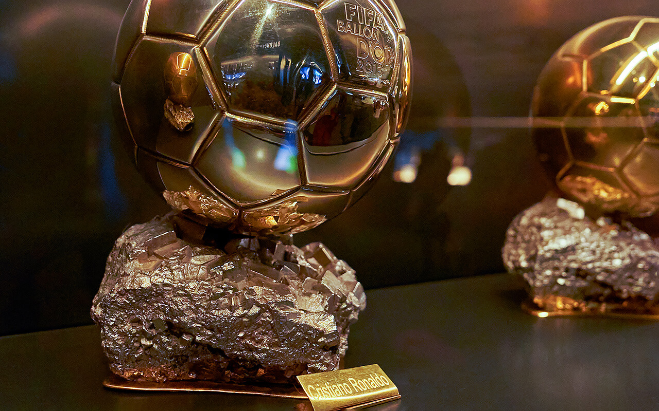 Cristiano Ronaldo's ball in a museum
