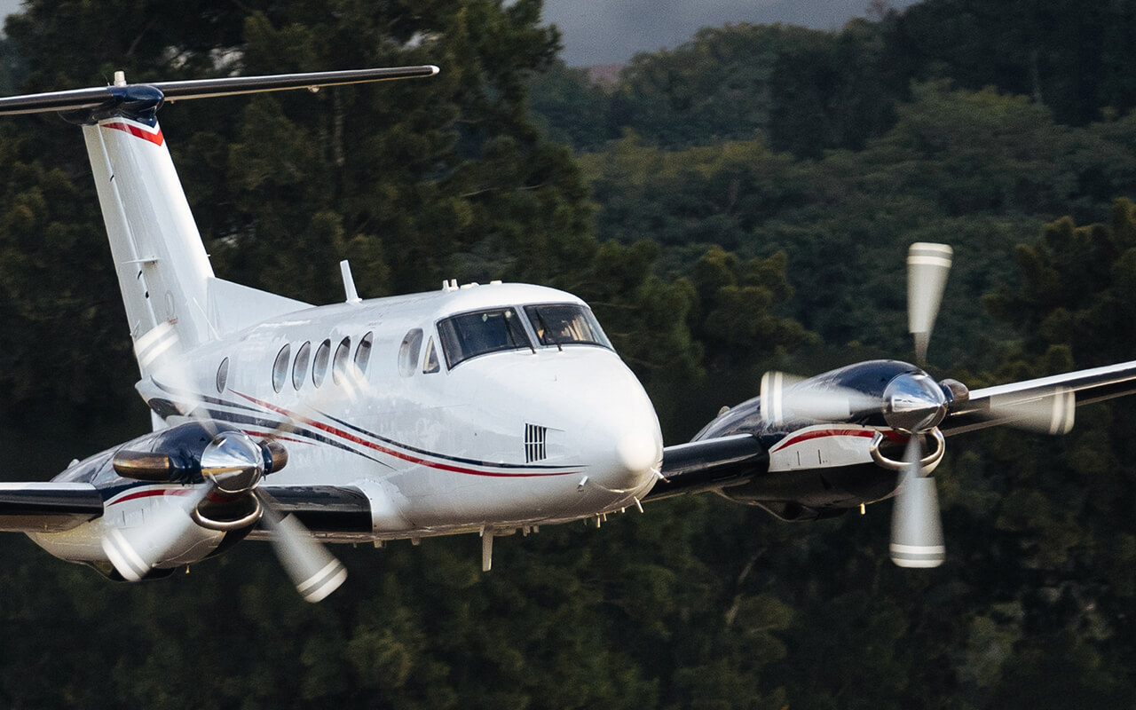 Small plane in the air