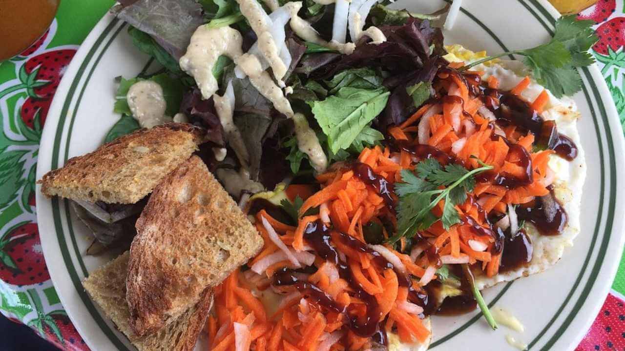 a plate of food on a table