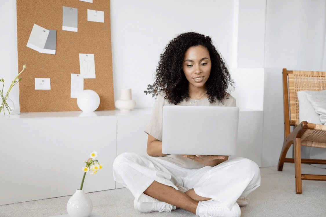 Woman on her computer